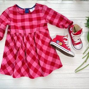 Hannah Anderson 90 ThickFlannel Red/Pink Checkered Long sleeve Fall/Winter Dress